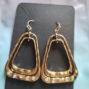 Elegant Gold-Tone Earrings with Crystal Accents